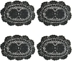 Lace Doilies Handmade Crochet Placemats Cotton Doilies Cloth Lace, Pack Of 4, Oval Shape, 10 X 14 Inch (Beige) -Wilton Shop 514x5bkqenL. AC