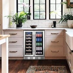 Wine Fridge, 24 Inch Built In Wine And Beverage Refrigerator, Dual Zone W/ 20 Bottles And 78 Cans Capacity, Digital Touch Control -Wilton Shop 514yy0EudiL