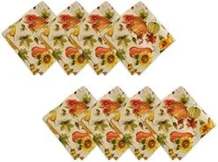 Grateful Season Printed Fall Fabric Napkins, 17" X 17", Set Of 8 -Wilton Shop 5150by1OML. AC
