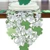 St. Patrick's Day Spring Table Runner,Applique Embroidered Cutwork Clover Design, Home Kitchen Dining Tabletop Decoration, Runner 13"×54", Green 1 St. Patrick's Day Spring Table Runner,Applique Embroidered Cutwork Clover Design, Home Kitchen Dining Tabletop Decoration, Runner 13"×54", Green -Wilton Shop 5152PQdOnxL