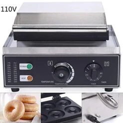 Professional Electric Donut Waffle Maker Machine,110V 1550W Six-Grid Stainless Steel Doughnut Maker With Non-stick Baking Plate, Double-Sided Heating, 122-482℉ Temperature Adjusting+ 0-5 Min Timer For Household And Commercial Use Both -Wilton Shop 5155sw9AcYL