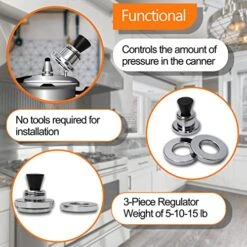 50332 3-piece Pressure Canner Weight For Presto Pressure Canner Cooker, 5-10-15lb Pressure Regulator Parts Fit Models 0175001, 0175510, 0178107, 0178410 Etc. For 6qt/16qt/18qt/20qt/21qt/22qt/23qt Etc. -Wilton Shop 5155t6dSz5L