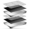 6 Piece Baking Sheets With Cooling Rack Set, 16 X 12 X 1 Inch Stainless Steel Cookie Sheet And Wire Rack & Baking Mat For Baking, Dishwasher Safe -Wilton Shop 5158Bk50sYS