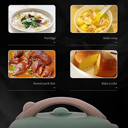 2L Mini Rice Cooker, Multifunctional Portable Nonstick Electric Rice Cooker, Fully Automatic With Removable For 1 To 2 Person To Cook Rice (Green) 5 2L Mini Rice Cooker, Multifunctional Portable Nonstick Electric Rice Cooker, Fully Automatic With Removable For 1 To 2 Person To Cook Rice (Green) - Image 3
