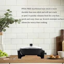 Nstick Extra Deep Electric Skillet - With Glass Vented Lid, Serves 4 To 6 People (7.5Qt.) 11 Nstick Extra Deep Electric Skillet - With Glass Vented Lid, Serves 4 To 6 People (7.5Qt.) -Wilton Shop 515L2YzNduL