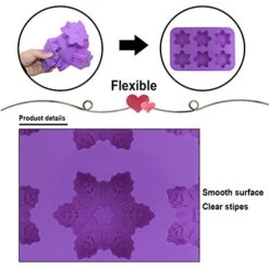 Silicone Snowflake Molds, FineGood 2 Pack Cake Pans Cookie Trays Handmade Soap Making Moulds, Also For Chocolate Pudding Jelly Muffin Cups Kitchen Baking Decoration, 6-Cavity - Blue, Purple -Wilton Shop 515MJmP1oqL