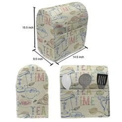 Ambesonne Tea Party Stand Mixer Cover, Pale Colored Tea Time Themed Image With Various Kitchenware And Sweets Pattern, Kitchen Appliance Organizer Bag Cover With A Pocket, 6-8 Quarts, Multicolor 5 Ambesonne Tea Party Stand Mixer Cover, Pale Colored Tea Time Themed Image With Various Kitchenware And Sweets Pattern, Kitchen Appliance Organizer Bag Cover With A Pocket, 6-8 Quarts, Multicolor -Wilton Shop 515WC2b9aGL