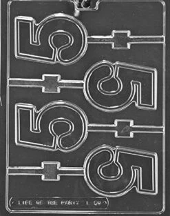 L050 #5 Five Lollipop Sucker Chocolate Candy Mold With Exclusive Molding Instructions