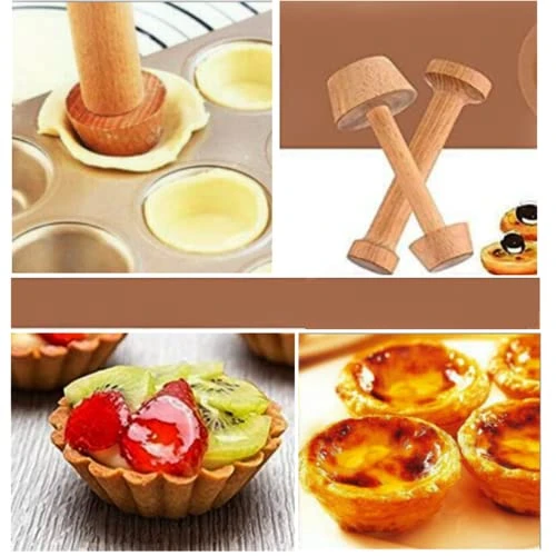 Double Sided Wooden Tart Tamper Set Tart Pan Wooden Molds Egg Tarts Tamper Pastry Tools DIY Baking Shaping Kitchen Tool 5 Double Sided Wooden Tart Tamper Set Tart Pan Wooden Molds Egg Tarts Tamper Pastry Tools DIY Baking Shaping Kitchen Tool - Image 3