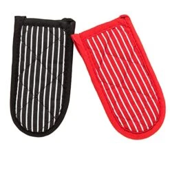 Striped Cast Iron Skillet Handle Cover, Durable Pot Holder Sleeve, Heat Resistant Machine Washable Handle Mitts, 2 PCS