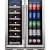 Wine Fridge, 24 Inch Built In Wine And Beverage Refrigerator, Dual Zone W/ 20 Bottles And 78 Cans Capacity, Digital Touch Control -Wilton Shop 5163aMI05TL