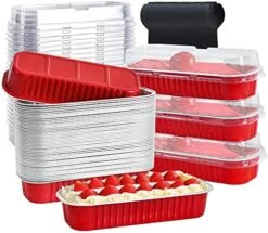 Mini Cake Pans With Lids 50 Pcs Mini Loaf Pans With Lids&Spoon, Rectangle Aluminum Foil Baking Pans, Disposable Mini Loaf Baking Pans For Baking Bread Cupcake Muffin Brownie (Gold&Pink) -Wilton Shop 516CkNAj9NL. AC