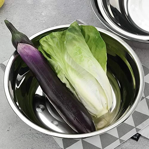 4-Pack Large Stainless Steel Mixing Bowls/Metal Prep Bowls, 10-Inch 5 4-Pack Large Stainless Steel Mixing Bowls/Metal Prep Bowls, 10-Inch - Image 3