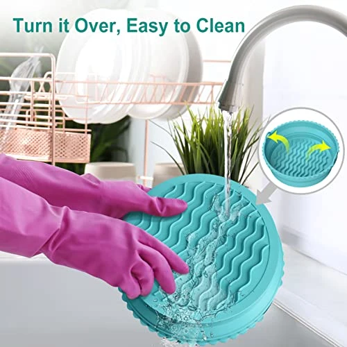 Silicone Air Fryer Liners, 2 Pack Foldable Air Fryer Pot Reusable 8.5" Food Safe Air Fryer Silicone Basket Easy Clean Air Fryer Accessories For 5Qt / Bigger Air Fryers (8.5 Inch, Pink+Green) 7 Silicone Air Fryer Liners, 2 Pack Foldable Air Fryer Pot Reusable 8.5" Food Safe Air Fryer Silicone Basket Easy Clean Air Fryer Accessories For 5Qt / Bigger Air Fryers (8.5 Inch, Pink+Green) - Image 5