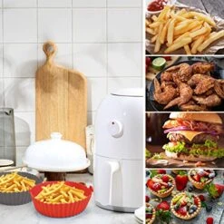 2 Pack Air Fryer Silicone Liners Pot For 1 To 3 QT, Anglecai 6.5 Inch Air Fryer Silicone Bowl Basket Round, Reusable Air Fryer Silicone Inserts Washable Air Fryer Baking Tray For Air Feyer Oven -Wilton Shop 516LqNVjL2L