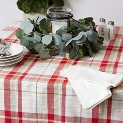 Orchard Plaid Collection Linen Tabletop Essentials, Tablecloth, 70" Round, Taupe/Red 16 Orchard Plaid Collection Linen Tabletop Essentials, Tablecloth, 70" Round, Taupe/Red -Wilton Shop 516Pdo9yElL
