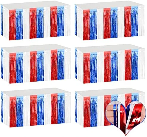 6 Pack 29x108 Inch Blue Metallic Foil Fringe Table Skirts Banner For Tinsel Streamer Garland Curtains Backdrop For Parade Floats Wedding Baby Shower Birthday Christmas Halloween Party Decoration 12 6 Pack 29x108 Inch Blue Metallic Foil Fringe Table Skirts Banner For Tinsel Streamer Garland Curtains Backdrop For Parade Floats Wedding Baby Shower Birthday Christmas Halloween Party Decoration - Image 10