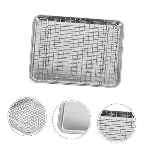 2 Sets Cooling Steel Bbq Kitchen Plate For Container Barbecue Cookie Baking Fish Pan Stainless Tool Cooking Rack Accessories Grill With Food Outdoor Tray Wire Toast Oven Pans Home 8 2 Sets Cooling Steel Bbq Kitchen Plate For Container Barbecue Cookie Baking Fish Pan Stainless Tool Cooking Rack Accessories Grill With Food Outdoor Tray Wire Toast Oven Pans Home - Image 6
