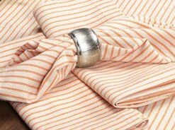 Set Of 12 Farmhouse Stripe Cloth Dinner Napkins Cotton 18x18 Absorbent Soft Restaurant Hotel Quality, Everyday Use Easy Care Washable Wedding Dinner Napkins Orange Beige -Wilton Shop 516cIvfRjnL