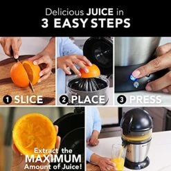 Hands-Free Patented Electric Citrus Juicer 1-Button Easy Press Lemon Lime Orange Grapefruit Juice Squeezer Easy To Clean Juicer Machine, Black/Stainless Steel 5 Hands-Free Patented Electric Citrus Juicer 1-Button Easy Press Lemon Lime Orange Grapefruit Juice Squeezer Easy To Clean Juicer Machine, Black/Stainless Steel -Wilton Shop 516ewzM5hPS