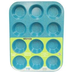 Ceramic Coated NonStick 12 Cup Muffin Pan (Blue Granite)