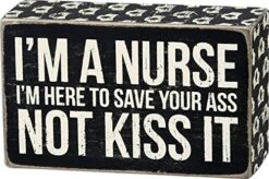 By Kathy Nurse Cap Trimmed Box Sign, 5-Inch By 3-Inch