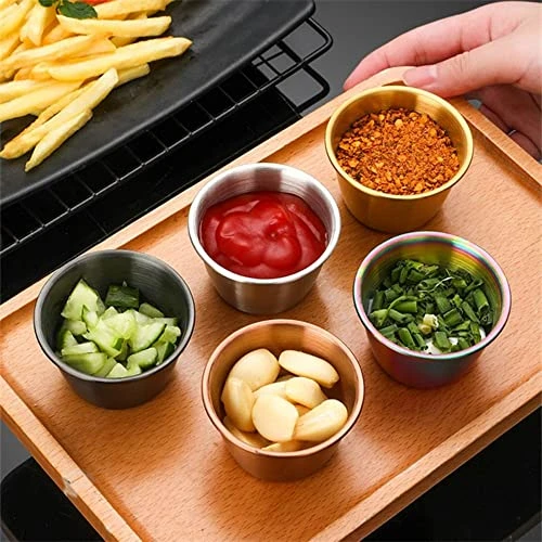 Round Mini Sauce Cups, Reusable Dipping Bowl Sauce Cup For Home Party Restaurants(S,rose Gold) 7 Round Mini Sauce Cups, Reusable Dipping Bowl Sauce Cup For Home Party Restaurants(S,rose Gold) - Image 5