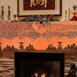 Halloween Fall Thanksgiving Lace Fireplace Mantle Scarf Cover, Cloth Runner Door Window Curtain Kitchen Decorations Gothic Festival Party Decor (Bat, Bat, 20*80") -Wilton Shop 516xq2hkY5L. AC