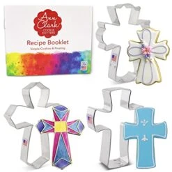 3-Pc Set Made In USA By Ann Clark, Holy Cross, Extra Large Cross, Fancy Cross