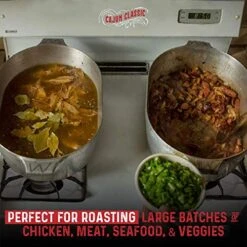 Cajun Cookware Aluminum Roaster Pan With Lid - 15-inch Roasting Pot - Easy To Clean Oval Cookware -Wilton Shop 517KCLMLT2L