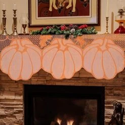Halloween Fall Thanksgiving Lace Fireplace Mantle Scarf Cover, Cloth Runner Door Window Curtain Kitchen Decorations Gothic Festival Party Decor (Bat, Bat, 20*80") -Wilton Shop 517NLl6X5EL. AC