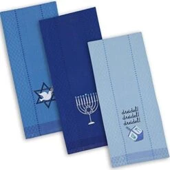 Hanukkah Kitchen Collection Festival Of Lights Celebration Decor, Dish Towel Set, 18x28, Assorted Hanukkah Blessings, 3 Piece -Wilton Shop 517NjKCRJsL. AC