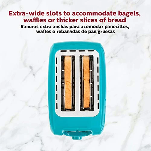 - 2-Slice Toaster With 7 Browning Control Settings, Teal/Stainless Steel - Great To Toast Bread, Bagels And Waffles 6 - 2-Slice Toaster With 7 Browning Control Settings, Teal/Stainless Steel - Great To Toast Bread, Bagels And Waffles - Image 4