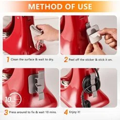 BUTOFINUS Cord Organizer For Kitchen Appliances, 10 Pcs Upgraded Appliance Cord Wrapper Organizer Stick On, Adhesive Cord Holder Cord Winder For Mixer, Blender, Toaster, Pressure Cooker, Coffee Maker -Wilton Shop 517Q35MbvXL