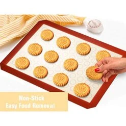Baking Sheet With Silicone Mat Set, Stainless Steel Cookie Pan With Baking Mat, Size 16 X 12 X 1 Inch, Set Of 4 - 2 Sheets + 2 Mats -Wilton Shop 517YSGLfOVL