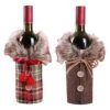 2pcs Christmas Sweater Wine Bottle Cover, Collar & Button Coat Design Wine Bottle Sweater,Newest Wine Bottle Clothes Set For Xmas Wedding Party Decoration -Wilton Shop 517ZbAZlNKL