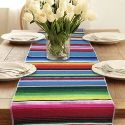 4 Pcs Blue Mexican Table Runner Cotton Mexican Serape Table Runner For Mexican Theme Fiesta Party Cinco De Mayo Carnival, Mardi Gras Party Decorations 14×84 Inch 11 4 Pcs Blue Mexican Table Runner Cotton Mexican Serape Table Runner For Mexican Theme Fiesta Party Cinco De Mayo Carnival, Mardi Gras Party Decorations 14×84 Inch -Wilton Shop 517bLebicYL
