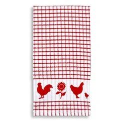 Backyard Chickens Windowpane Check Cotton Terrycloth Kitchen Towels, Set Of 4 (Red) 11 Backyard Chickens Windowpane Check Cotton Terrycloth Kitchen Towels, Set Of 4 (Red) -Wilton Shop 517dm8DN3kL