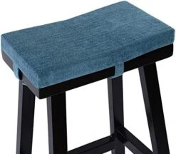 Baibu Set Of 2 Rectangle Bench Stool Cushion, Non-Slip Saddle Stool Seat Cushions Bar Stool Cushion With Machine Washable Cover - 2 Cushions Only (Blue, 18x9.5x1.5in) -Wilton Shop 517e9IgOyLL. AC
