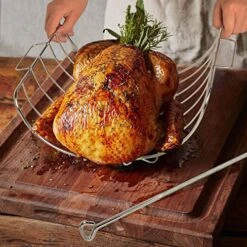 Only Fire Stainless Steel Removable Roasting Rack For Turkey, Chicken, Beef, Lamb, Large Prime Rib -Wilton Shop 517nbsTB6iL