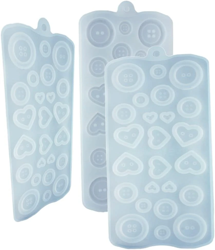 Cute As Button Silicone Mold Mould Cake Decoration Tool Fondant Chocolate Sugar 2 Molds (Clear) 5 Cute As Button Silicone Mold Mould Cake Decoration Tool Fondant Chocolate Sugar 2 Molds (Clear) - Image 3