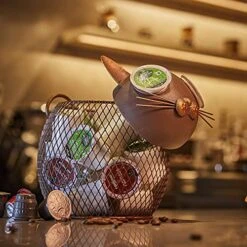 Cat K Cup Holder Metal Novelty Cat Coffee Pod Canister Large Capacity Basket Coffee Organizer For Kitchen Office And Coffee Bar -Wilton Shop 5180dKz0q8S