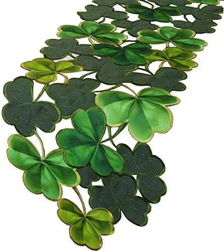 Embroidered Irish Clover Table Runner For St. Patrick’s Day, Spring Decorations (14 X 69 Inches) 7 Embroidered Irish Clover Table Runner For St. Patrick’s Day, Spring Decorations (14 X 69 Inches) - Image 5
