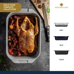 ROAST34 Large Roasting Tin With Handles, Lightweight Cast Aluminium, Induction Hob And Oven Safe, Black, 41 X 26 Cm -Wilton Shop 518CtokqkrL