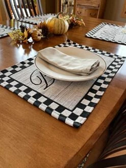 Blessed Buffalo Plaid Kitchen Towels Set With 4 Fabric Placemats 1 Oven Mitt 1 Pot Holder 2 White Black Dish Towels Blessed Kitchen Gift Set 8 Pieces -Wilton Shop 518JrD6PasL