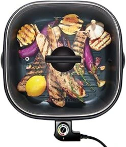 Electric Grill And Skillet Ridged Surface, Braise, Steam, Sauté, Sear, Pan Fry, Adjustable Temperature, 4.2-Quart, Black-Square -Wilton Shop 518LPR8wQqL. AC