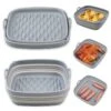 8Inch Collapsible Air Fryer Silicone Liners Square, Reusable Silicone Basket Liner Thick Foldable, Food Grade Silicone Airfryer Bowl, Silicone Inserts For 4 To 7 Qt Air Fryers, Grey, ZUOFANG -Wilton Shop 518N56s6TYL