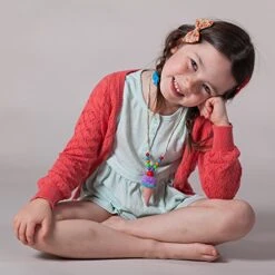 Girls Floral Bows Hair Clip Set (4) - Red / Blue, Purple/ Orange -Wilton Shop 518PFjnBlnL