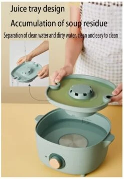 Lectric Food Steamer For Cooking, One Touch Vegetable Steamer, Multifunctional Steamer, Timed Steaming For 60 Minutes, Cozy Greenish, 1500W -Wilton Shop 518S0GHCdqL