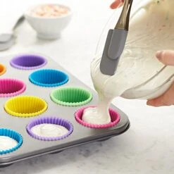 Amazon Basics Reusable Silicone Baking Cups, Muffin Liners - Pack Of 12, Multicolor -Wilton Shop 518h6JVChsL